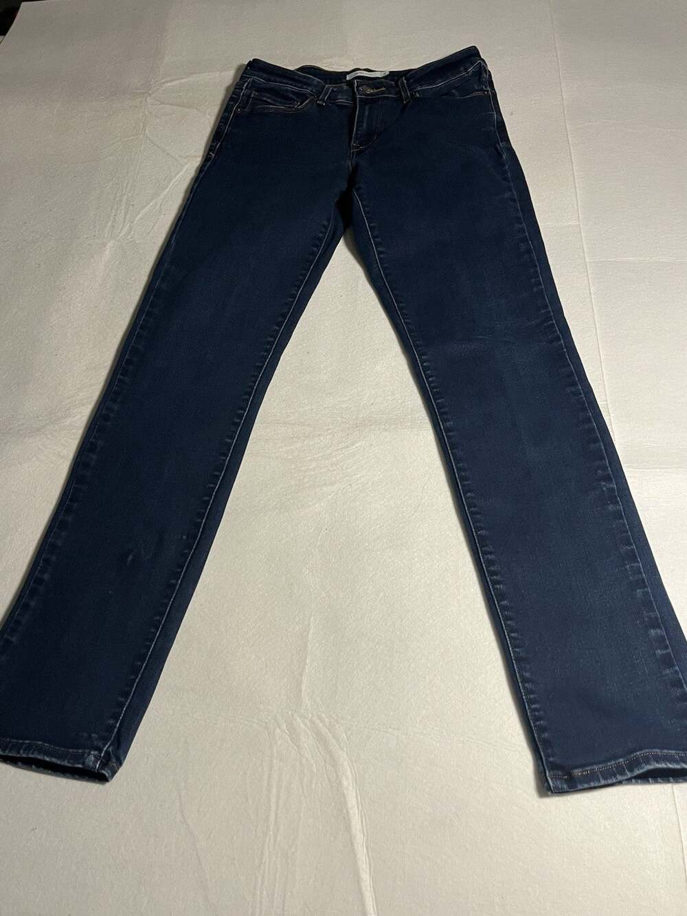 Levi Strauss Womens Jeans Size 8 Mid Rise Skinny Dark Wash Stretch Denim